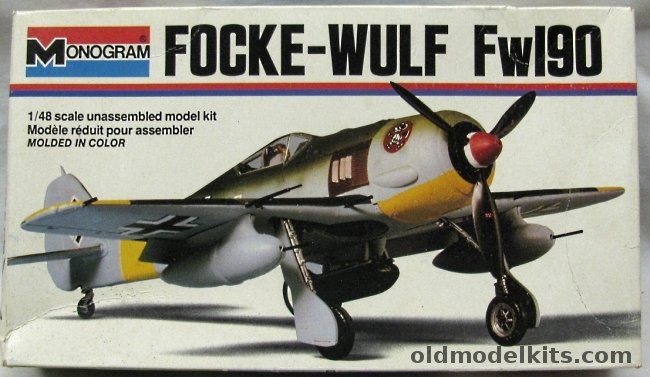 Monogram 1/48 Focke-Wulf FW-190 - A-8/R-3 - A-7/R2 - A7/R3 - A-5/U8 - A-8/R1 - A-5/U3 Tropical - White Box Issue, 6804 plastic model kit